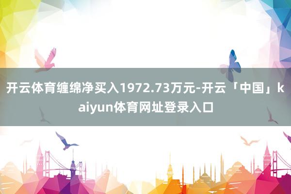开云体育缠绵净买入1972.73万元-开云「中国」kaiyun体育网址登录入口