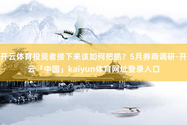 开云体育投资者接下来该如何把抓？5月券商调研-开云「中国」kaiyun体育网址登录入口